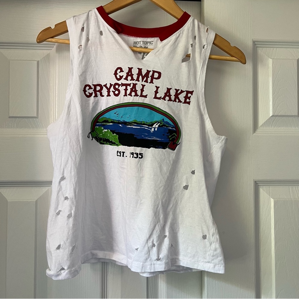 Hot Topic-Camp crystal lake /friday 13th tank top with holes XS